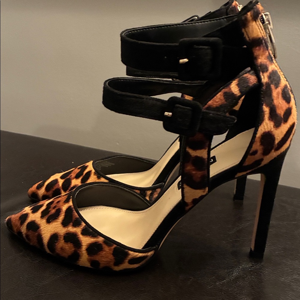 New Nine West Animal Print Heels - Black and Brown